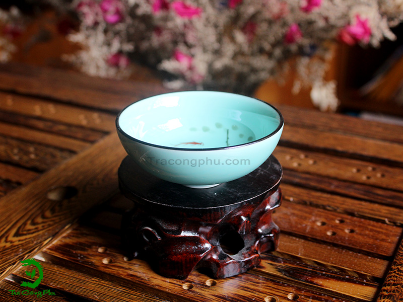 Chén Sứ Men Ngọc Liên Ngư - C235